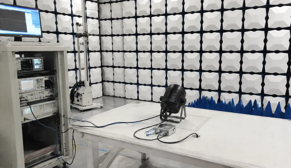 Vefey EMC pre-compliance test chamber used during stage lighting development
