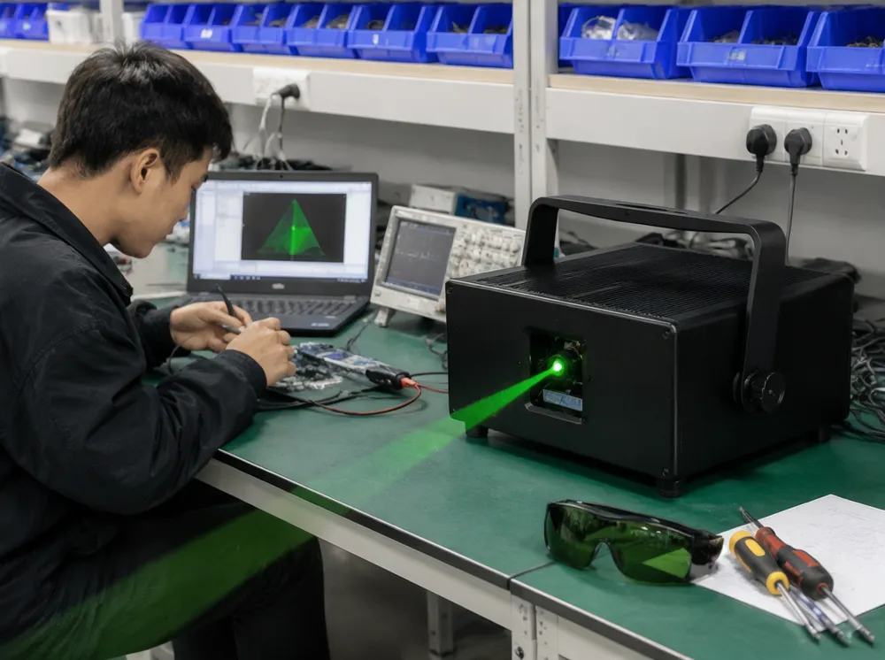 Custom OEM/ODM DJ laser light development process at Vefey factory