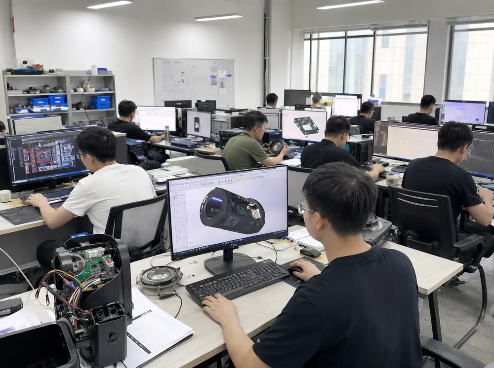 Vefey 15-person R&D team working on optical and electrical engineering for OEM lighting