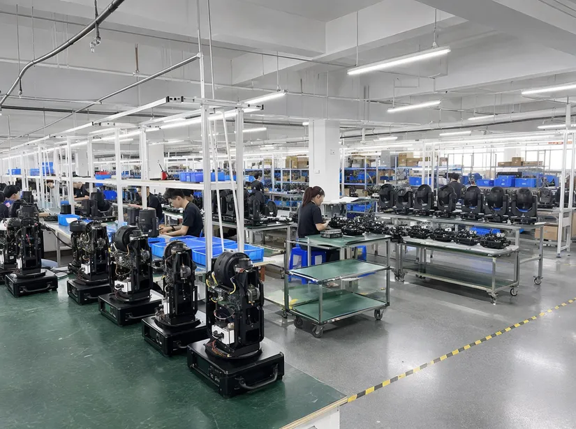 Vefey 16,700 square meter production facility with moving head assembly stations