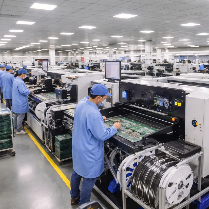 Vefey Pingyuan County manufacturing facility — SMT production line for professional DJ lights
