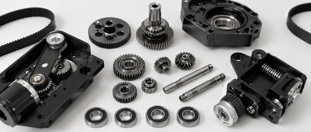 CNC-cut hardened steel gear reduction set for Vefey moving head pan/tilt drive