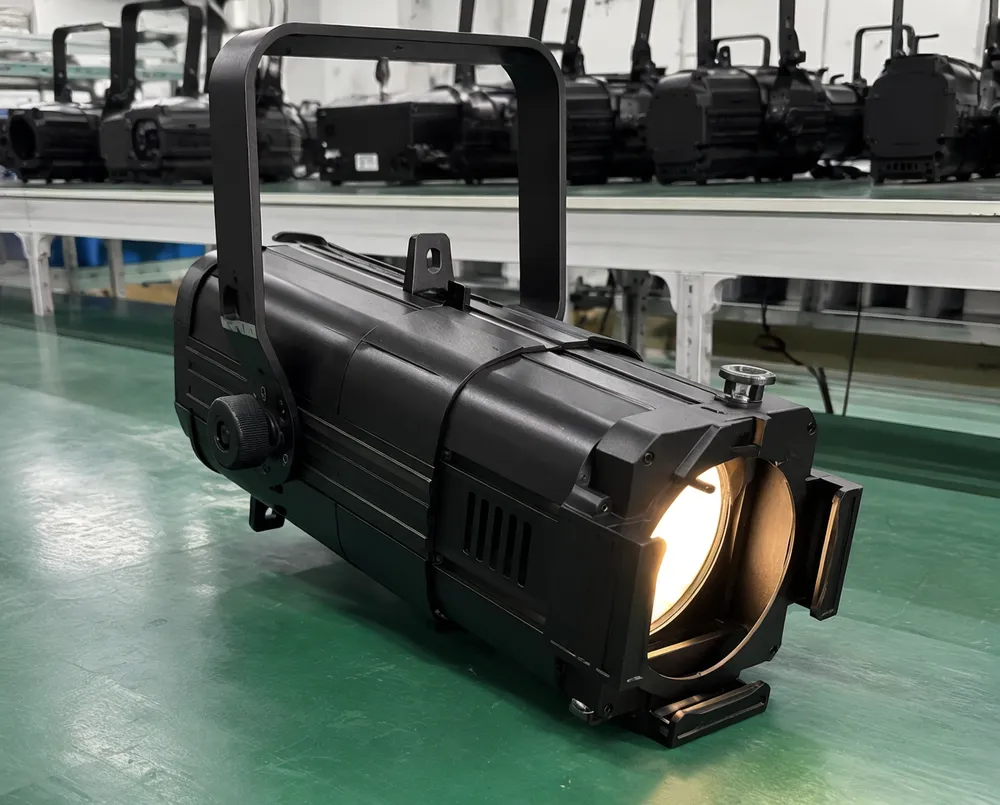 Vefey warm white stage lighting spotlight — COB LED profile fixture in die-cast aluminum housing